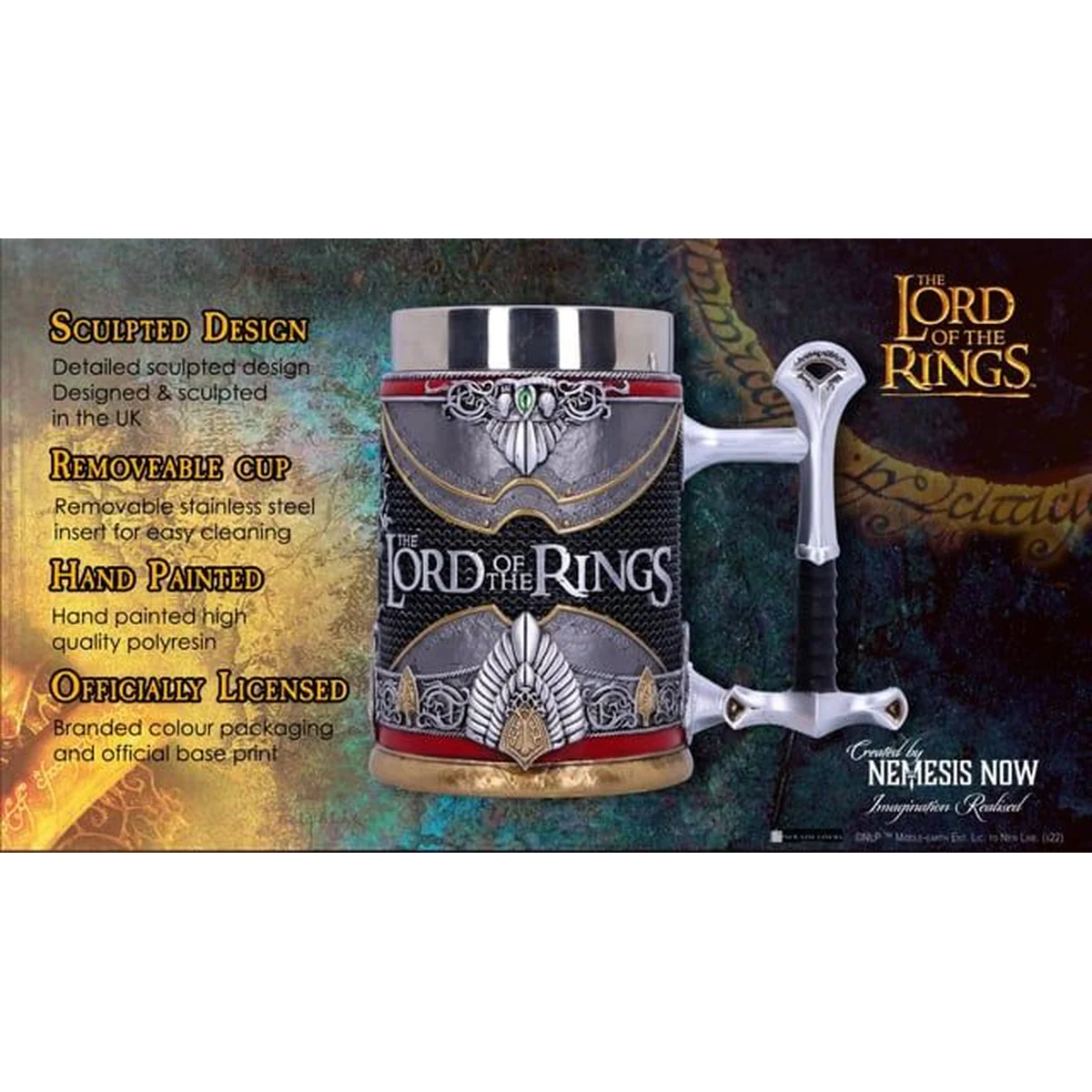 Officially Licensed Lord of the Rings Aragorn Tankard 15.5cm - Image 8